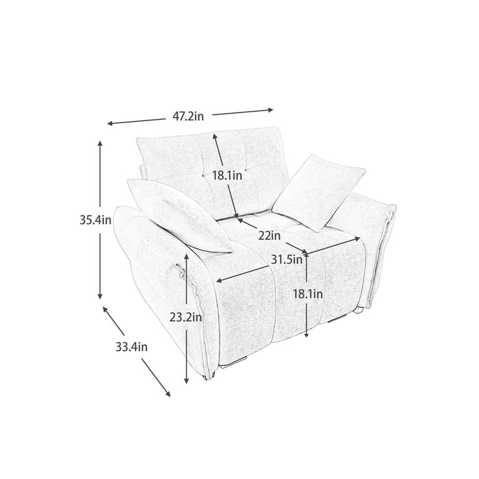 Modern Ergonomic Single Seater Sofa With High Resilience Cushions