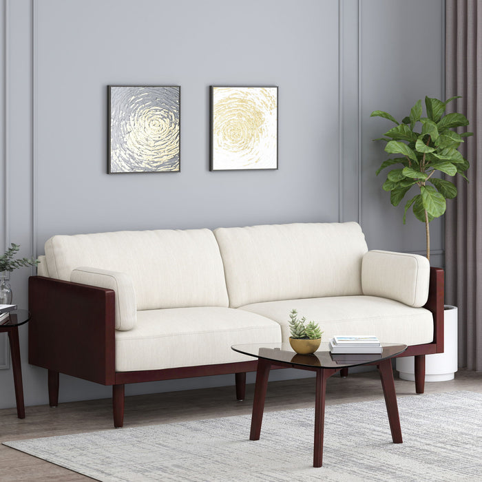 Mid - Century 3 Seater Sofa With Pillow Cushions