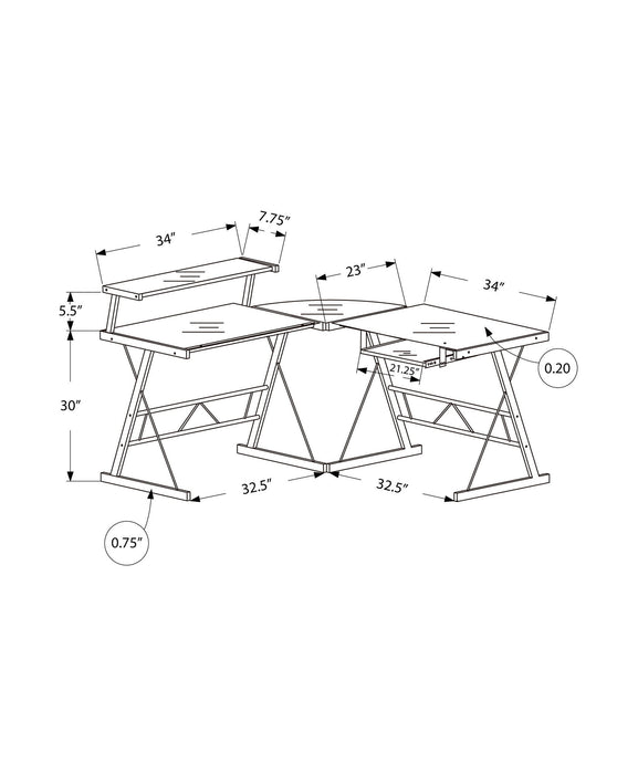 Computer Desk, Home Office, Corner, L Shape, Laptop, Durable Construction