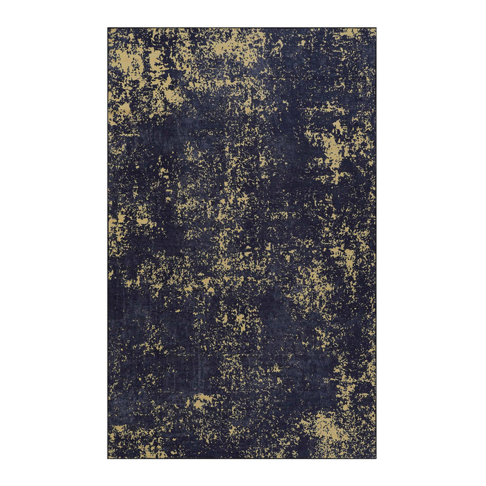 Maval - 6' X 9' Washable Area Rug - Black / Gold