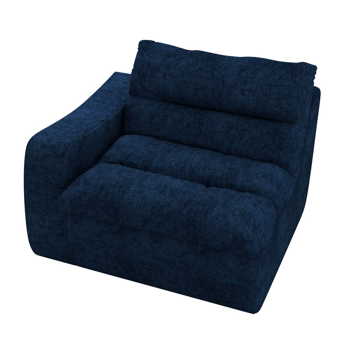 Modern Lazy Floor Sofa With Right Arm, Comfortable Beanbag Lounge