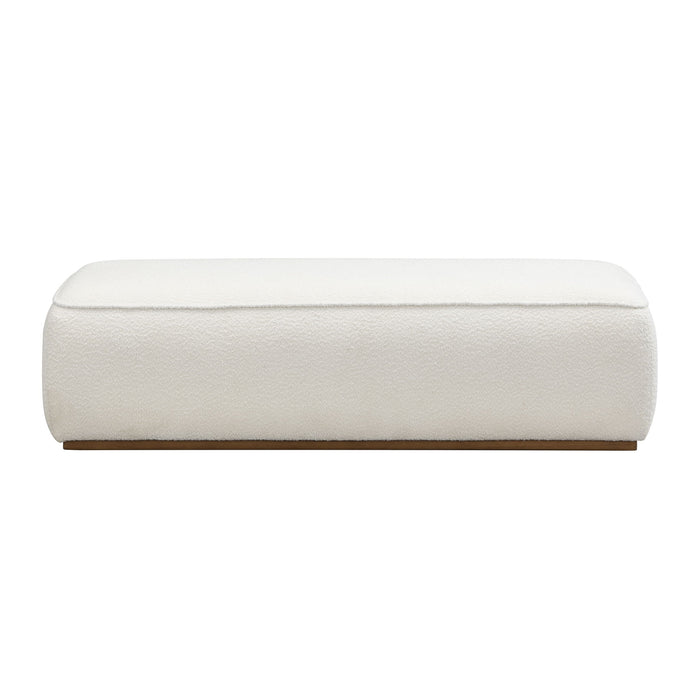 Grainy Footstool For Home - Beige