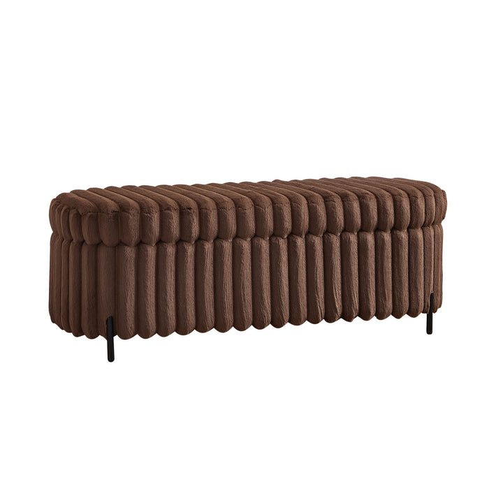 Flip Top Storage Bench With Metal Legs