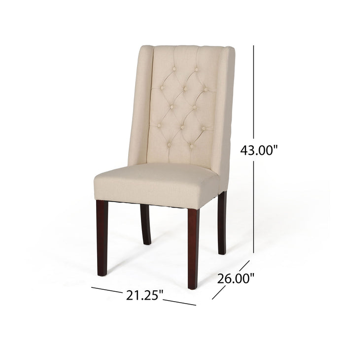 Sophisticated Tufted Dining Chair With High Back Design