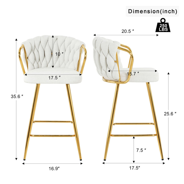 Modern Design High Stool With Plated Legs (Set of 2)