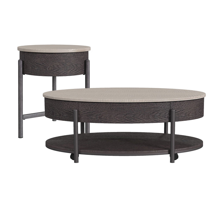 Nica - 2 Piece Occasional Table Set - White / Dark Espresso