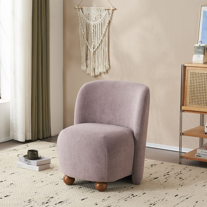 Modern Low Back Accent Upholstered Armless Living Room Chairs, Round Feet