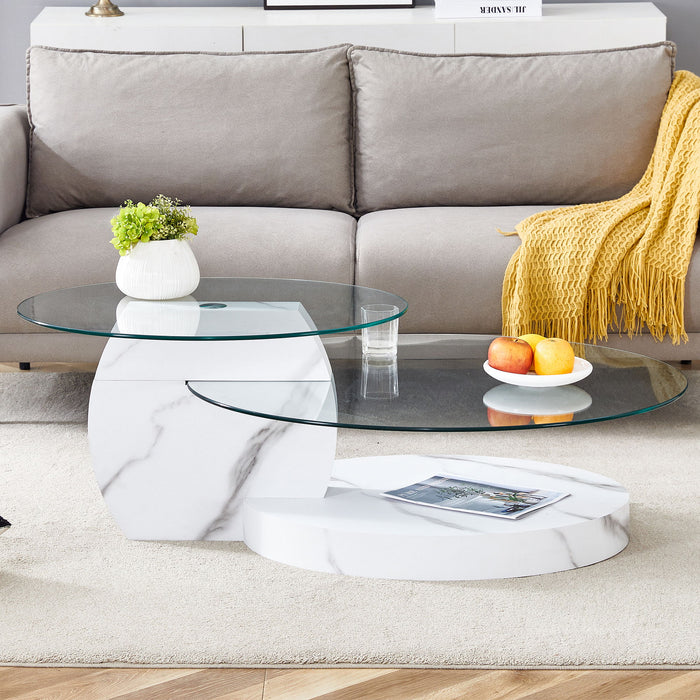Contemporary Artistic Double Layer Coffee Table