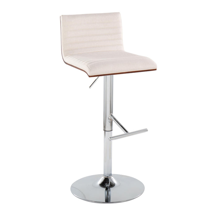 Mason - Contemporary Adjustable Barstool & Swivel With Straight T Footrest (Set of 2)