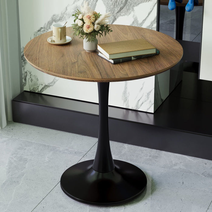 Mid Century Modern Round Dining Table With Top & Pedestal Base