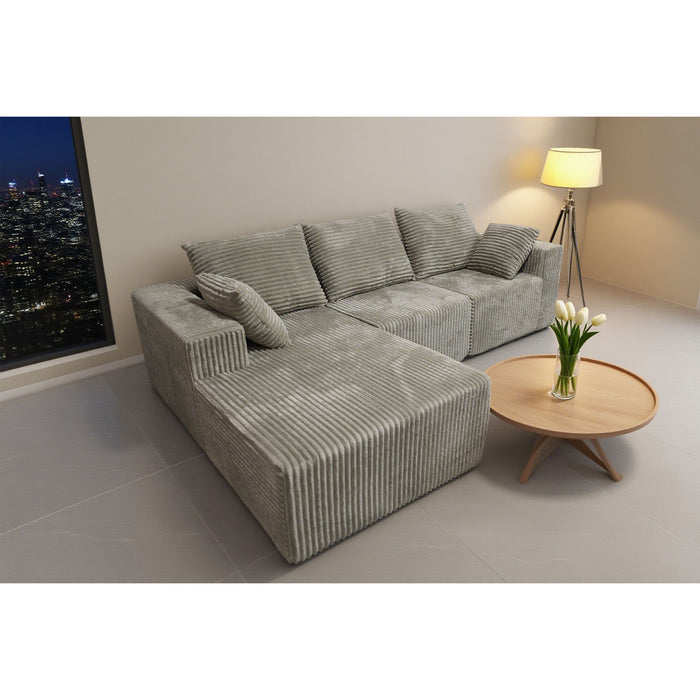 Corner Combination Sofa Sectional Couch With Soft Plush Fabric