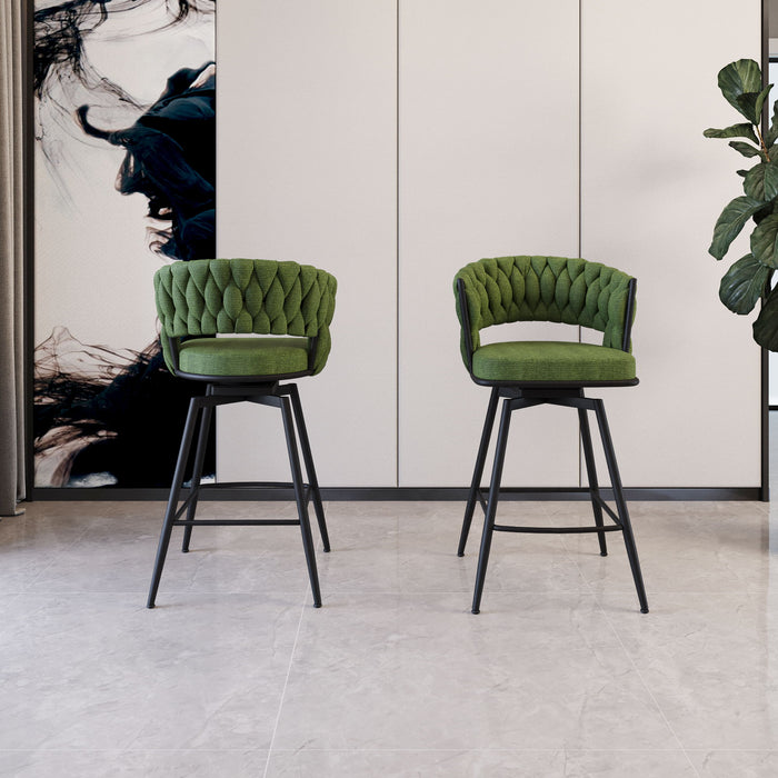 Bar Stool 360 Swivel With Back Footrest