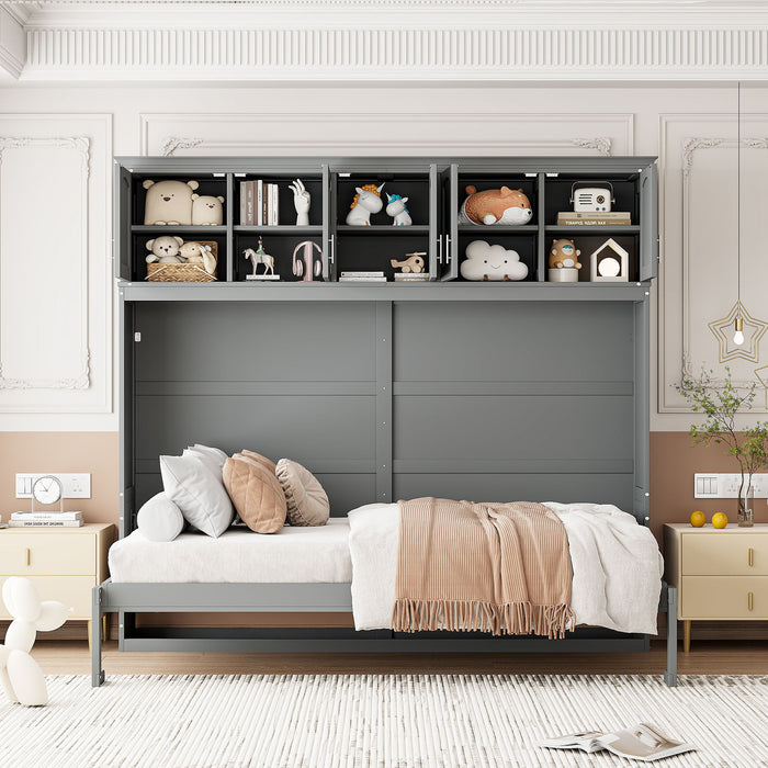 Murphy Modern Bed With Top Cabinets For Space Saving And Comfort