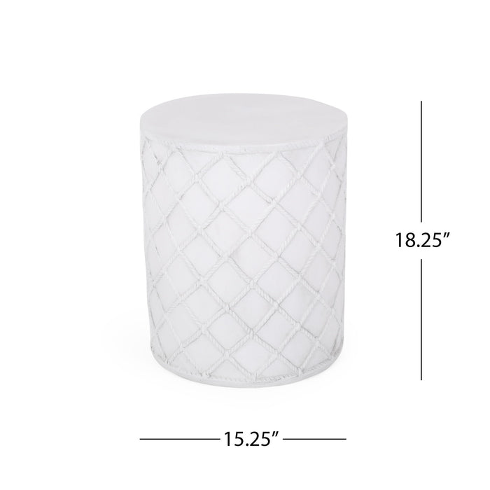 End Table, Outdoor - Antique White