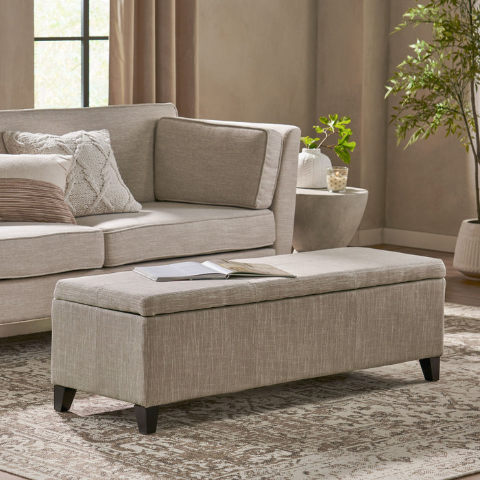 Glouster - Contemporary Storage Ottoman V2 With Upholstered Fabric - Sand