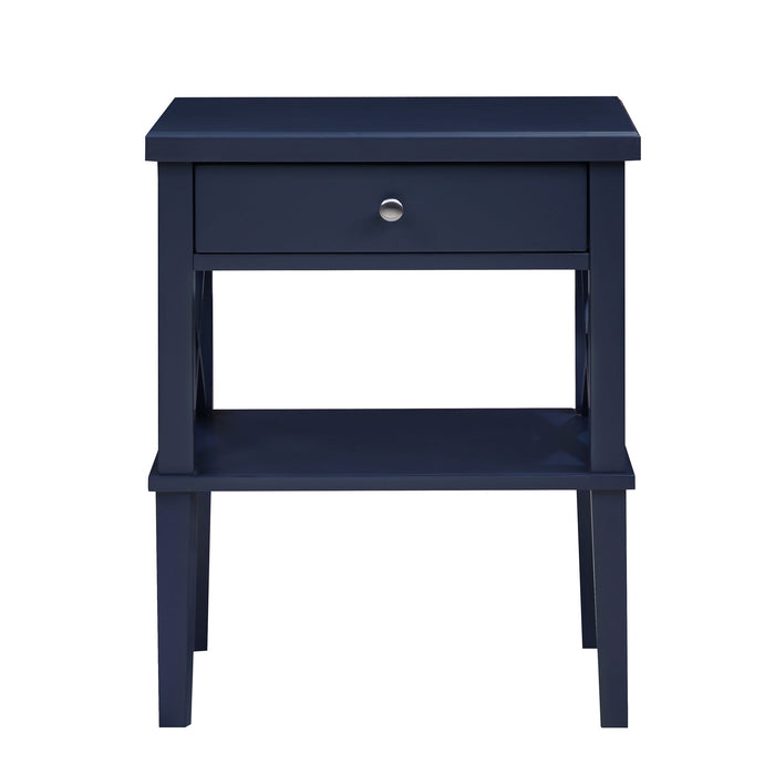 Madison - Nightstand With Open Shelf And Drawer And Decorative Side Panels
