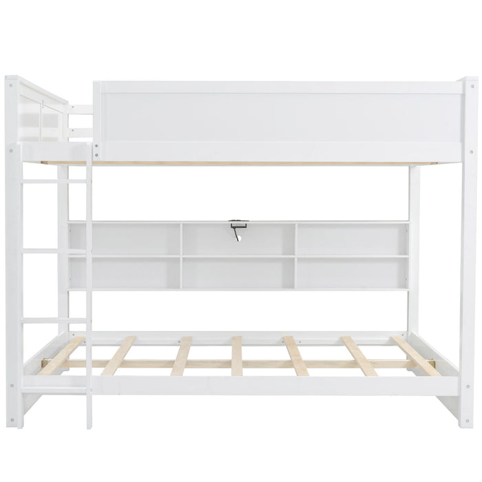 Bunk Bed With Storage Cabinets And USB Ports