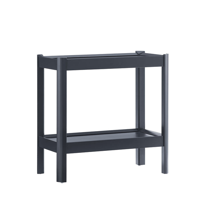 Yonda - Nightstand With 2 Shelves, Poplar And Construction, Design For Bedroom Storage - Black
