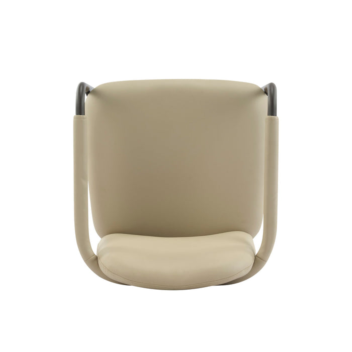 Modern Dining Chair (Set of 2) With Iron Frame - Espresso / Khaki