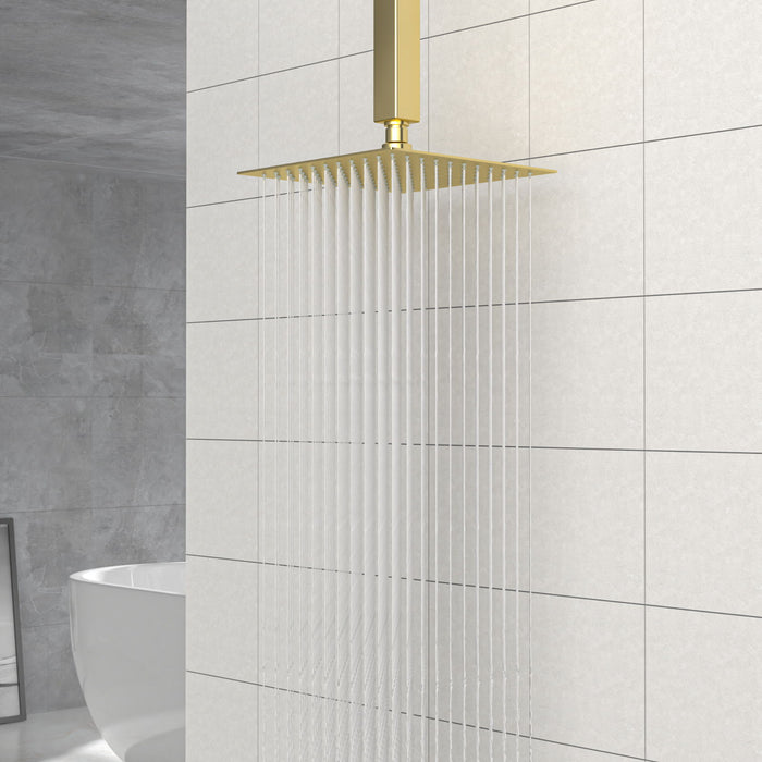 8" Square Rain Shower Head, Ceiling / Wall Mount Stainless Steel Bath Fixture