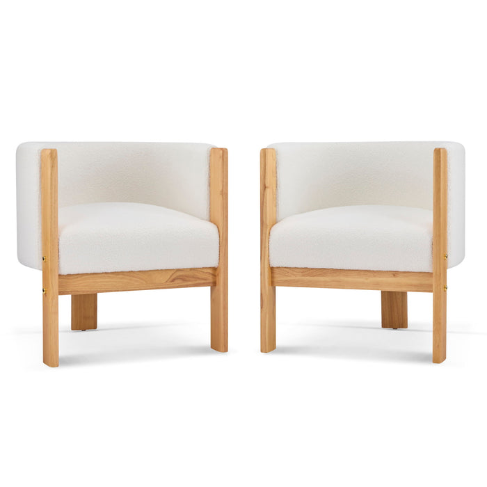 Upholstered Dining Chairs (Set of 2) - Natural / White