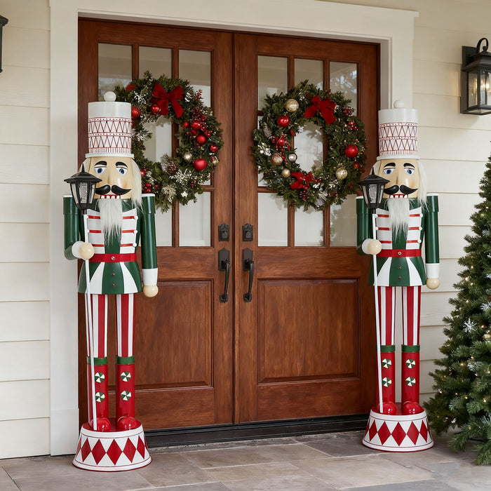 Classic Nutcracker Holiday Decor, Durable Construction - Green / Red / White