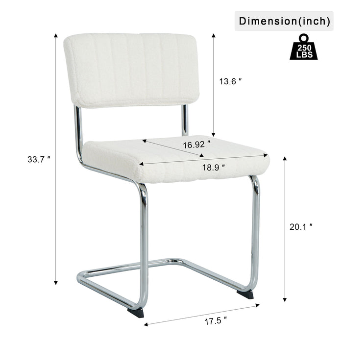 Modern Luxury Dining Chair With Metal Legs And Bow Design (Set of 4)