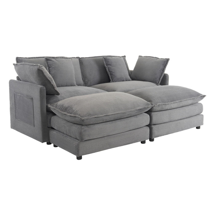 Modern Modular Sectional Sofa With Side Storage Pockets For Living Room