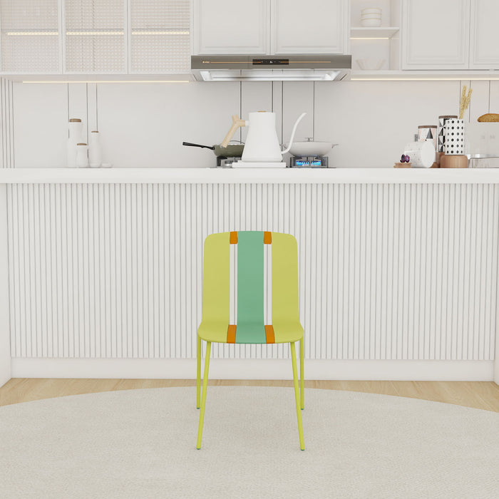 Modern Striped Blocking Single Chairs, Waterproof And Fade Resistant (Set of 4)