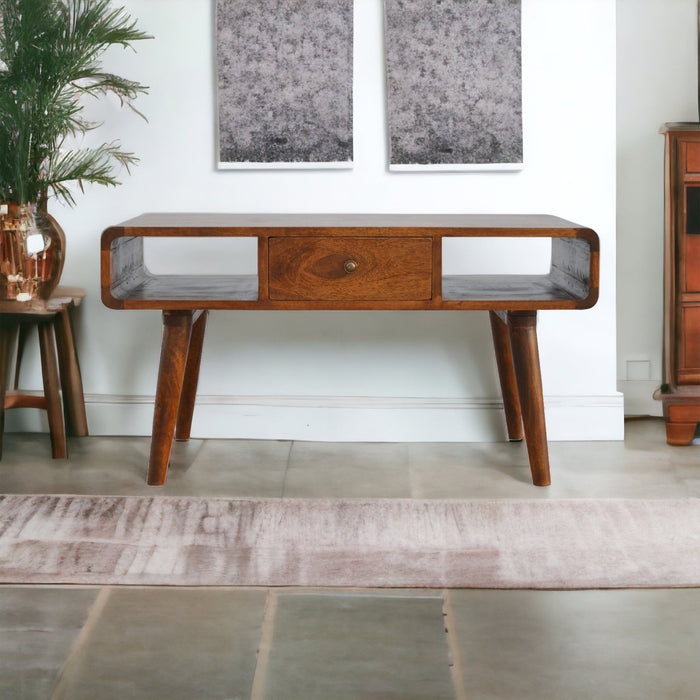 Solid Wood Curved Coffee Table