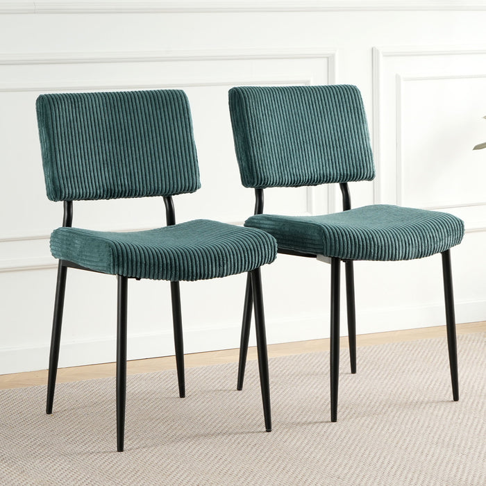 Modern Upholstered Dining Chair With Metal Legs