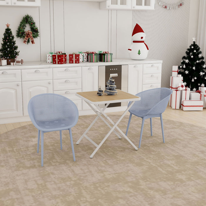 2 Pack Lounge Chair Set & Folding Square Table