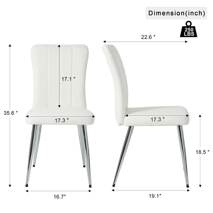 Modern Dining Chair With Electroplated Metal Legs (Set of 4)