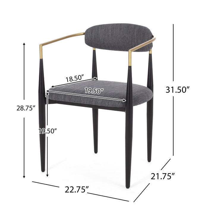 Modern Upholstered Dining Chair With Iron Frame