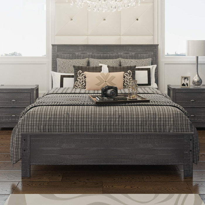 Albany - Bed Frame With Headboard, Heavy Duty Modern Rustic Design