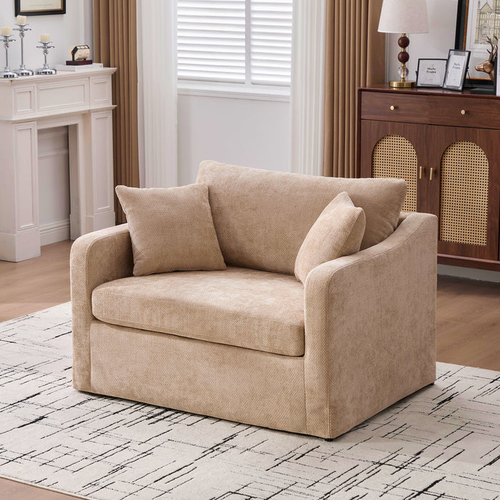 Accent Chair With 2 Bolster Pillows