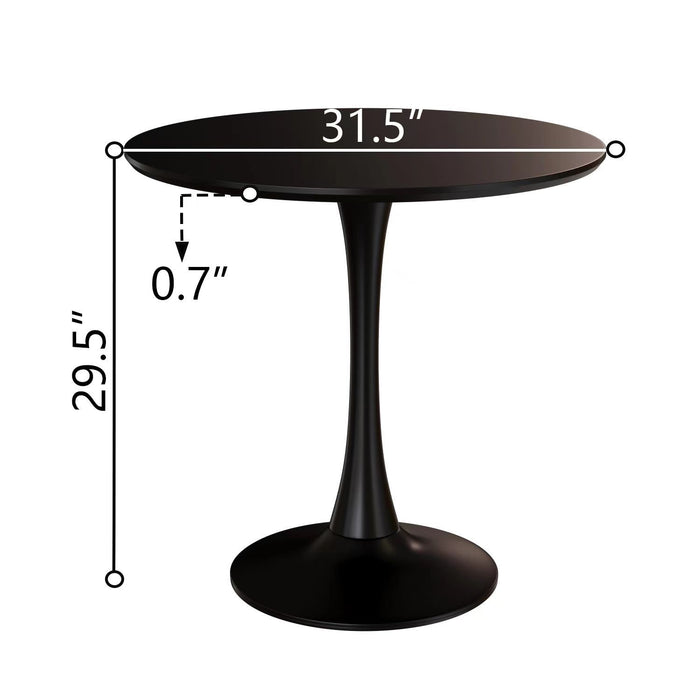 Mid Century Modern Round Dining Table With Top & Pedestal Base