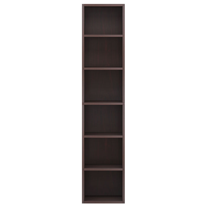 6 Tier Narrow Corner Cube Bookcase Storage, Freestanding Shelf With Open Cubes For Living Room