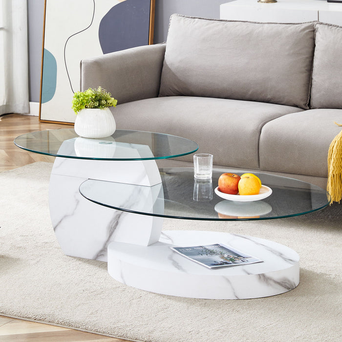 Contemporary Artistic Double Layer Coffee Table