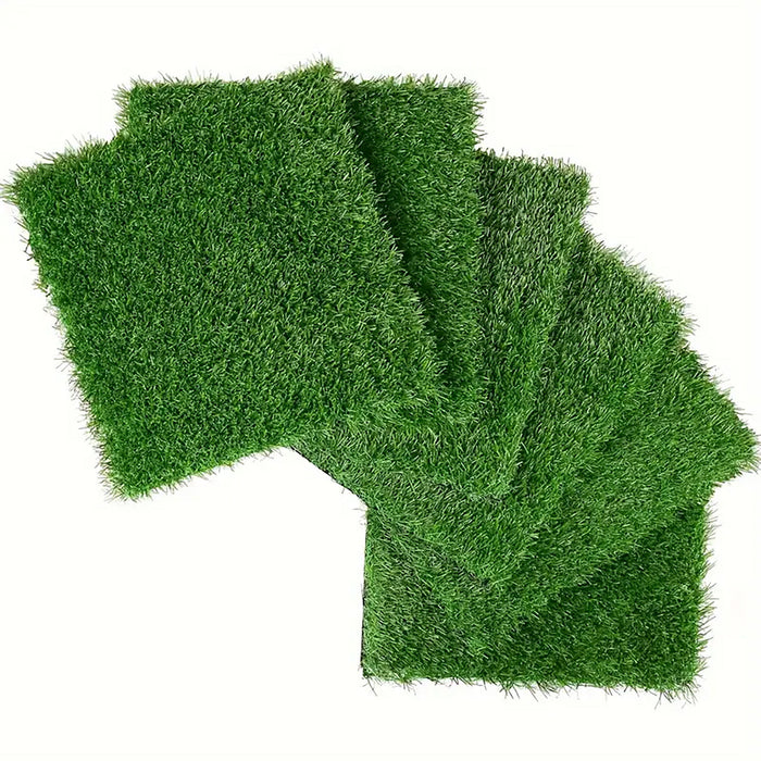 Artificial Lawn Interlocking Grass Tiles For Patio (Set of 36) - Green