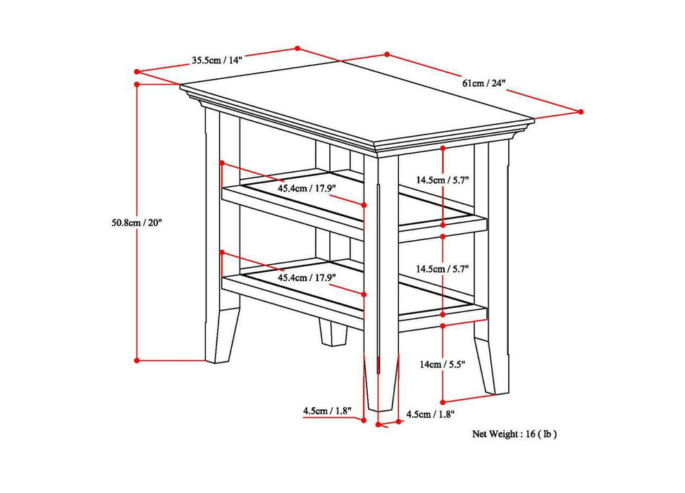 Acadian - Narrow Side Table, Handcrafted