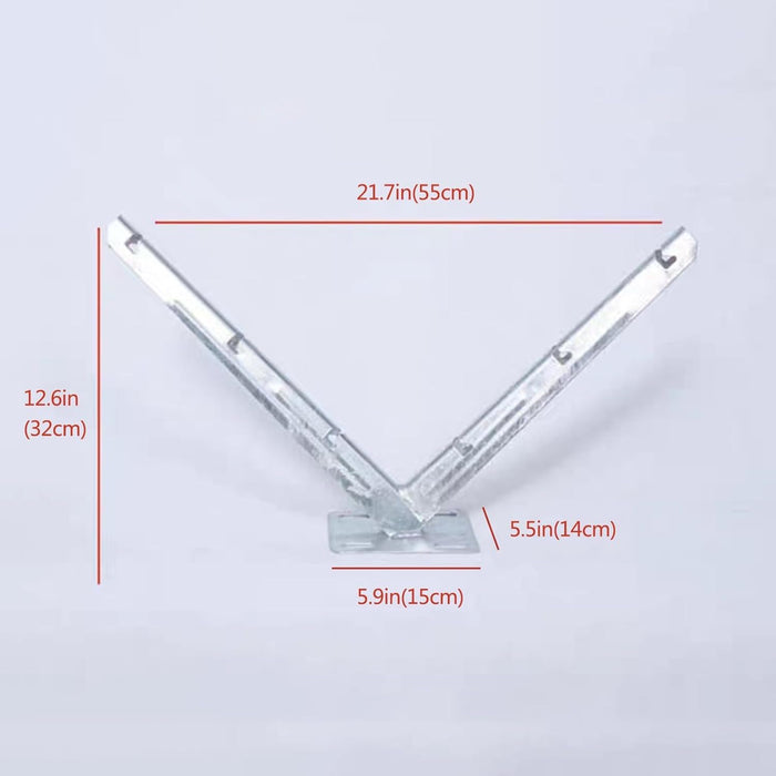 Galvanized V-Bracket For Razor Wire Extension Fence Support 1 Pair - Silver