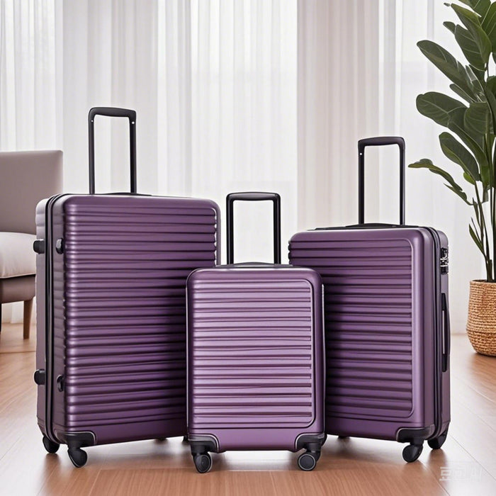 3 Piece Luggage Sets, Lightweight Suitcase With Two Hooks, Spinner Wheels, Tsa Lock