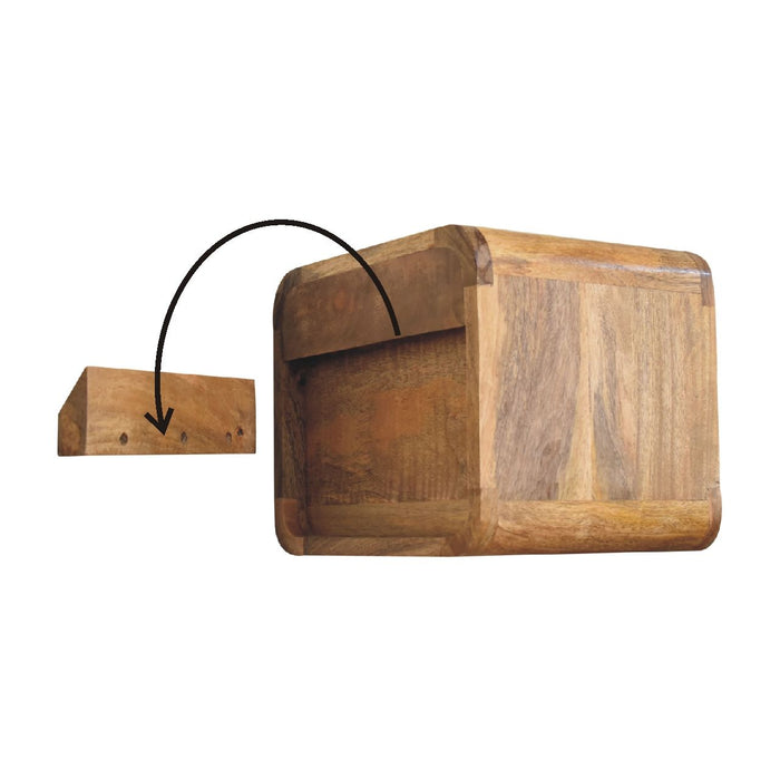 Mini Curve Floating Bedside - Oak