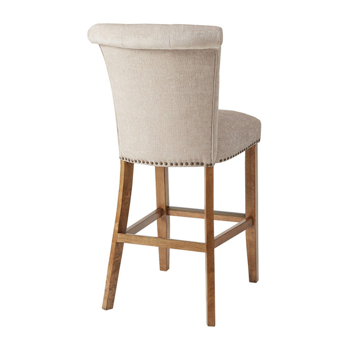 Bar Stool With Bronze Nail Heads - Cream