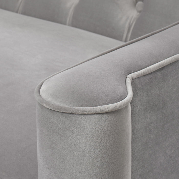 Ken - Upholstered Button Tufted Sofa - Opal Gray