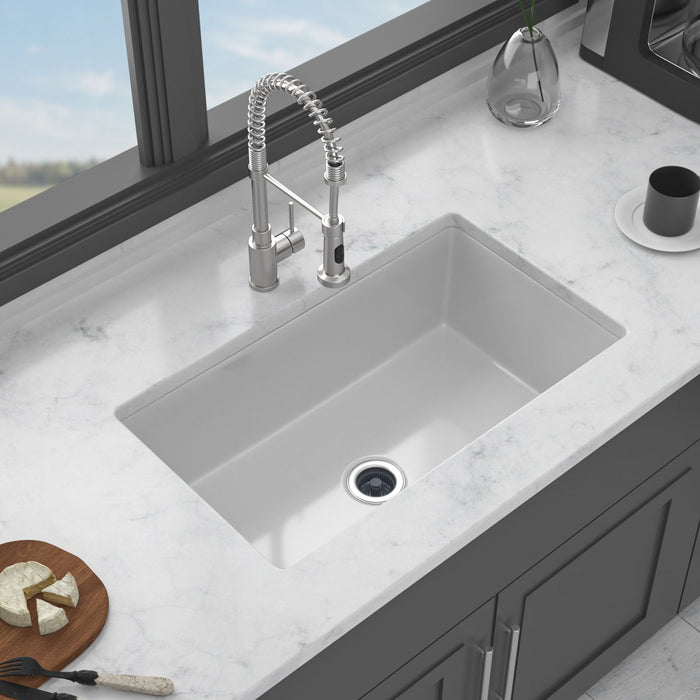 Rectangular Deep Single Bowl, Kitchen Sink With Dual Mount Installation