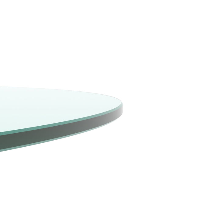 20" Round Tempered Glass Table Top Clear Glass 1 / 4" Thick Flat Polished Edge - Transparent
