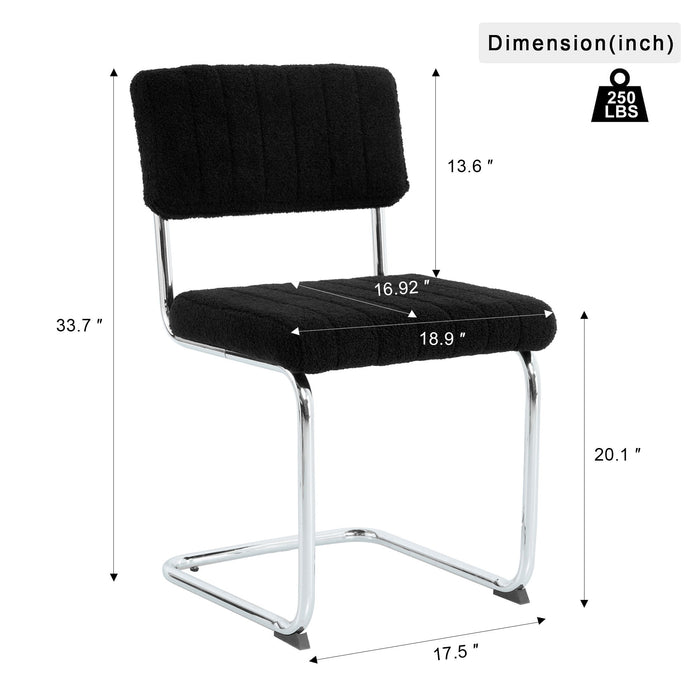 Modern Luxury Dining Chair With Metal Legs And Bow Design (Set of 4)