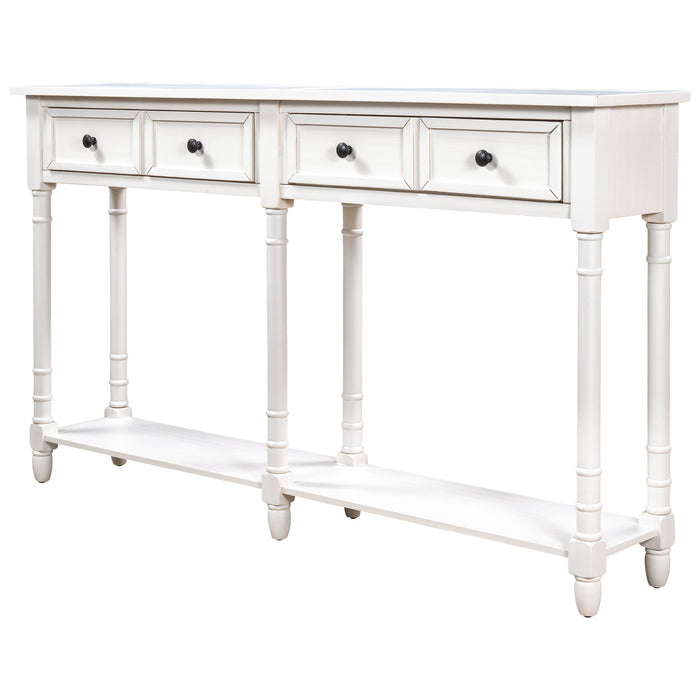 Hearth & Haven Daniel - Console Table With 2 Storage Drawers And Bottom Shelf